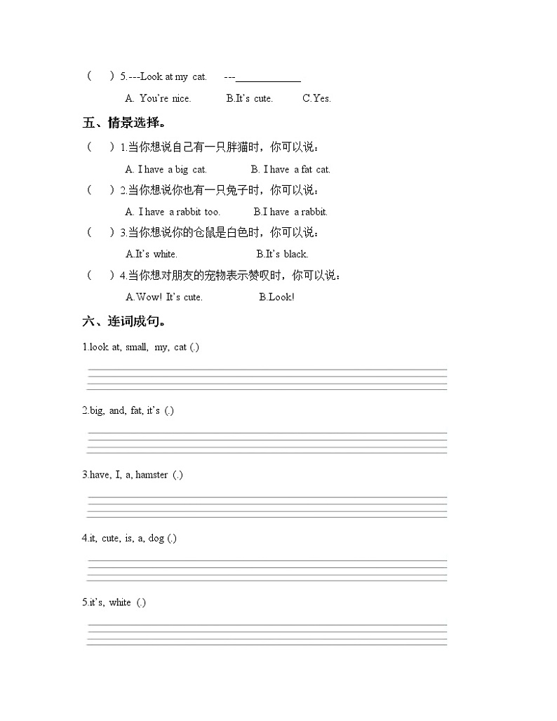 Unit 2 I have a rabbit Period 4课件+教案+同步练习02