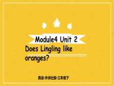 Module 4  Unit 2 Does Lingling like oranges？  課件PPT+音視頻素材