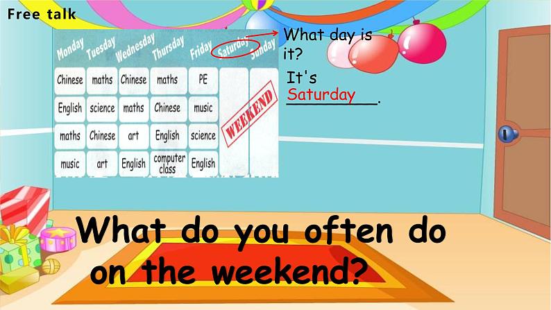 unit2 《My week》第二课时PB Let's learn~group work课件+教案+音频03