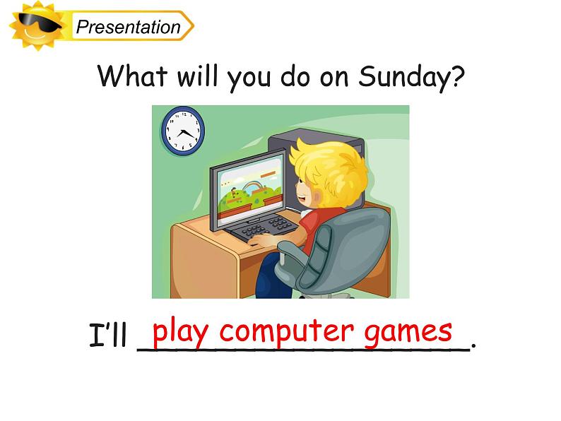 人教精通版小学英语四下 Unit5 What will you do this weekend？(Lesson28) 课件第7页