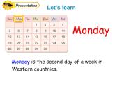 人教精通版小學(xué)英語四下 Unit4 There are seven days in a week.(Lesson20) 課件