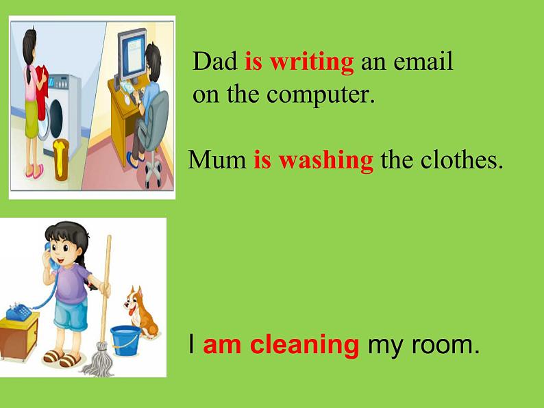 人教精通版小学英语五下 Unit5 I'm cleaning my room.(Lesson25) 课件04