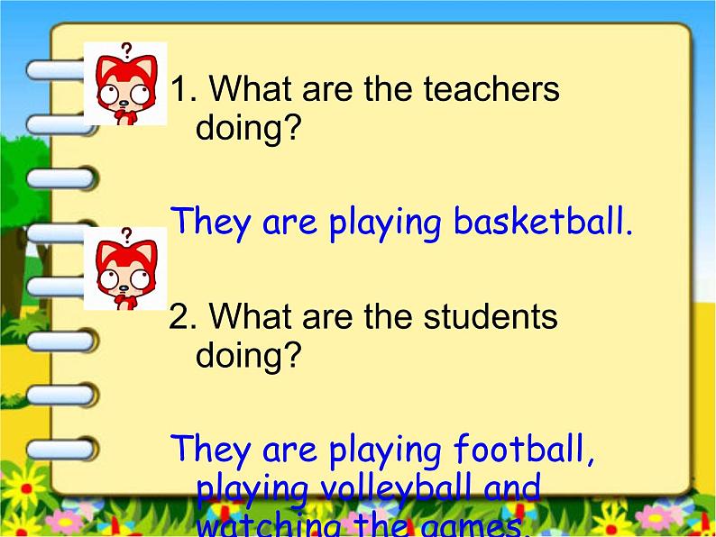 人教精通版小学英语五下 Unit6 We are watching the games.(Lesson31) 课件第2页