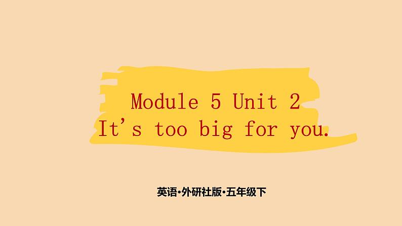 Module 5 Unit 2　It's too big for you.  课件PPT+练习课件+音视频素材01