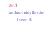 人教精通版小学英语五下 Unit3 We should obey the rules.(Lesson18) 课件