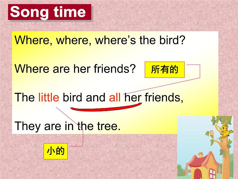 译林版小学英语三下 Unit4 Where's the bird？(第3课时) 课件04