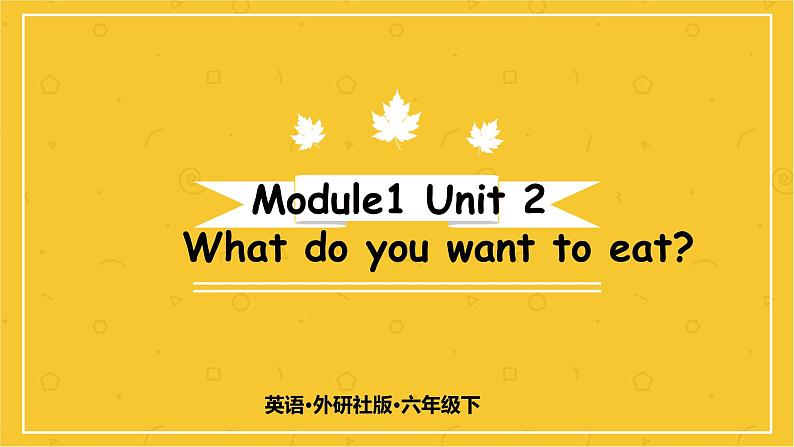 Module 1 Unit 2　What do you want to eat？  课件PPT+练习课件+音视频素材01