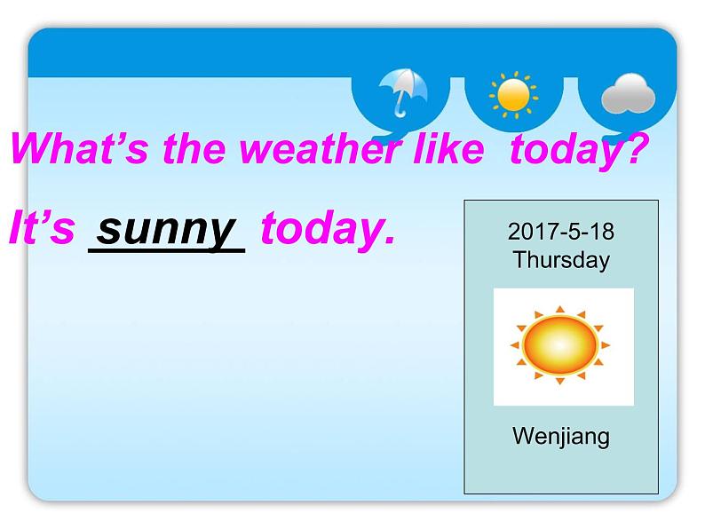 北师大版五下英语 Unit11 Weather Lesson1 课件02