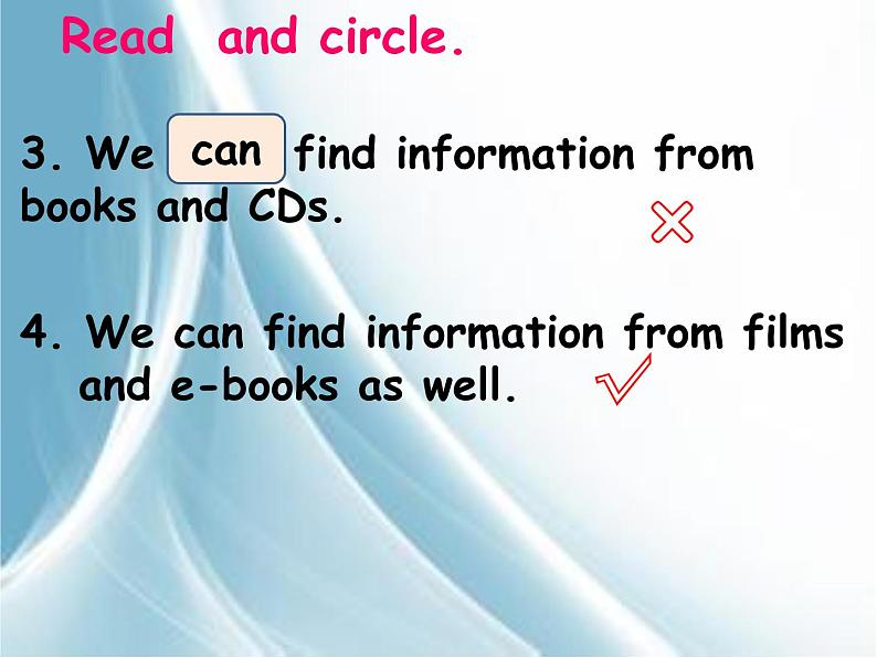 外研版（三起）小学英语五下 M4 U2 We can find information from books and CDs. 课件07