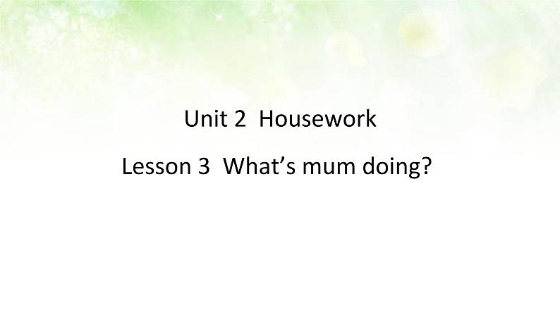 鲁科版（五四制）小学英语四下 2.3 What's mum doing？ 课件01