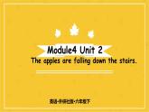 Module 4 Unit 2 The apples are falling down the stairs.  课件PPT+练习课件+音视频素材
