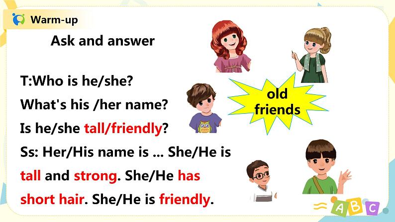 人教版PEP五上《Unit1 What 's he likePart A（Let 's talk）》课件第4页