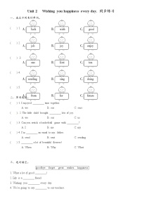 2020-2021学年Unit 2 Wishing you happiness every day.课时训练