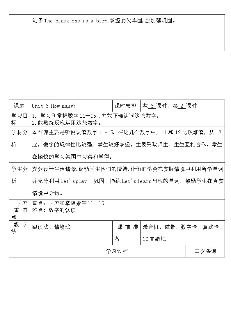【人教pep版】三年级下册英语Unit 6教案（二）教案设计03