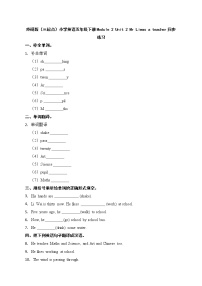 外研版 (三年级起点)五年级下册Unit 2 Mr. Li was a teacher.课时作业