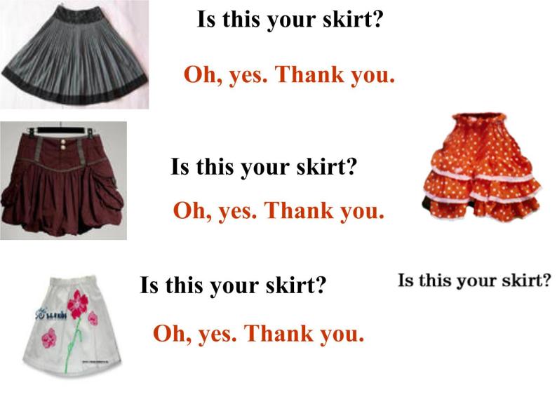 人教精通版小学英语三下 Unit6 Is this your skirt？(Lesson31) 课件04