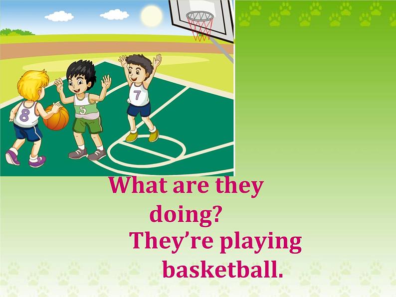 人教精通版小学英语五下 Unit6 We are watching the games.(Lesson33) 课件第4页