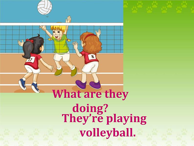 人教精通版小学英语五下 Unit6 We are watching the games.(Lesson33) 课件第5页