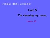 人教精通版小學(xué)英語五下 Unit5 I'm cleaning my room.(Lesson25) 課件