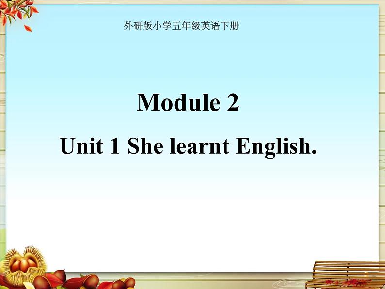 外研版（三起）小学英语五下 M2 U1 She learnt english. 课件第1页