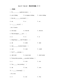 Unit1-Unit4  语法专项练（试题）-2021-2022学年英语六年级下册（有答案）