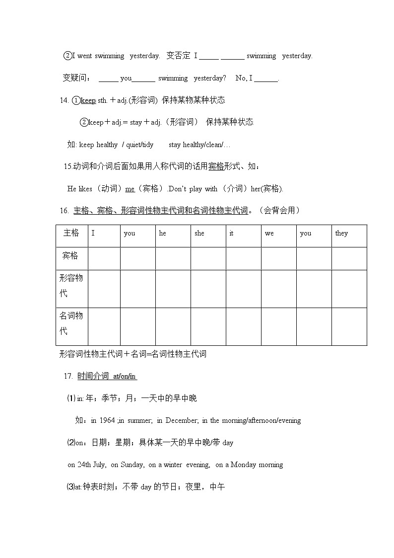 六年级下册英语素材-小学语法知识详解-译林版教案03