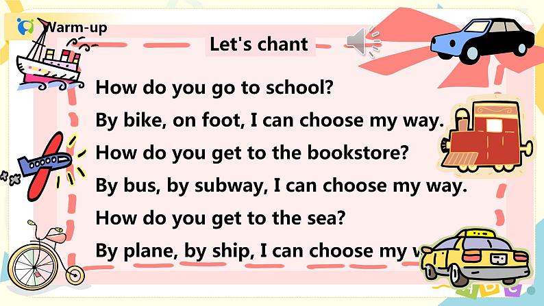 人教版PEP六上《Unit 2 Ways to go to school PB （Let's talk）》课件+教学设计+素材03