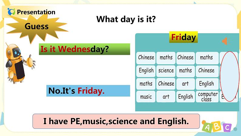 人教版PEP五上《Unit2 My week Part A（Let's learn）》课件+教学设计+素材08