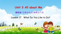 小学英语冀教版 (三年级起点)四年级下册Unit 3 All about MeLesson 17 What Do You Like to Do?教学课件ppt