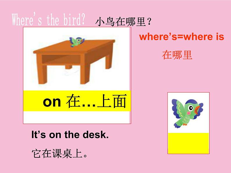 译林版小学英语三下 Unit4 Where's the bird？(第1课时) 课件06