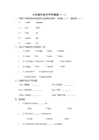 人教版pep小升初英语毕业升学冲刺卷（一）