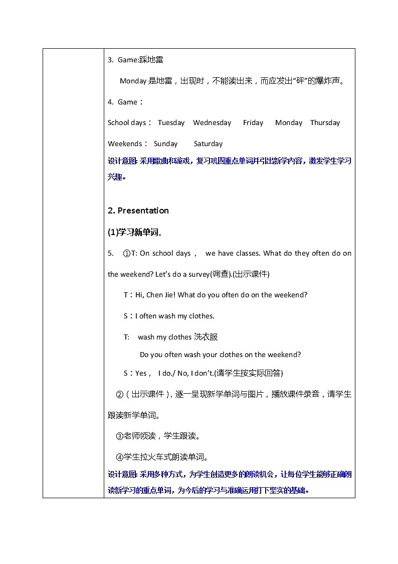 Unit2 My week Part B Let's learn课件+教案02