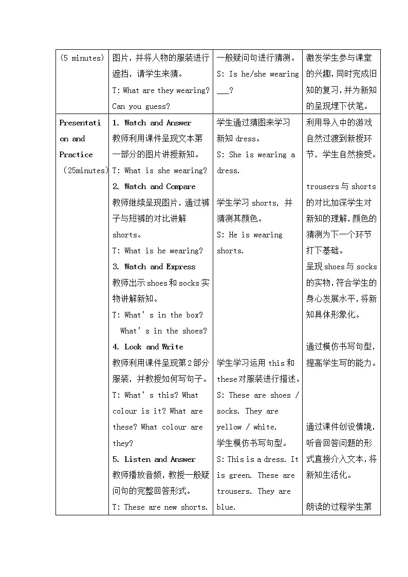 冀教版（三起）英语四年级上册 Unit1 The Clothes We Wear Lesson 4 Shoes and Socks 导学案第2页