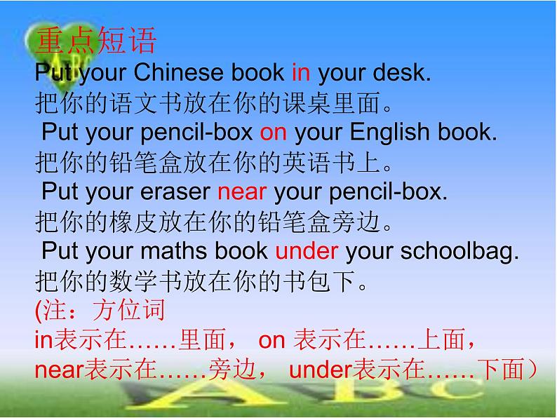 PEP英语四年级上册复习课件PPT第7页