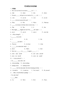 代词语法专项突破练习（试题）-通用版英语六年级下册