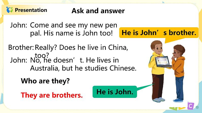 人教版PEP六上《Unit 4 I have a pen pal Part B（Let's learn）》课件+教学设计+素材07
