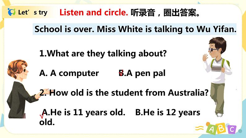 人教版PEP六上《Unit 4 I have a pen pal Part B（Let's talk）》课件+教学设计+素材06
