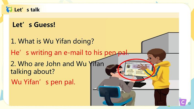 人教版PEP六上《Unit 4 I have a pen pal Part B（Let's talk）》课件+教学设计+素材08