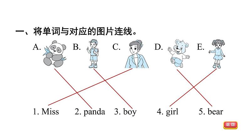 人教精通版三起三年级英语上册Unit1HelloI 'mMonkeyLesson3习题课件第3页