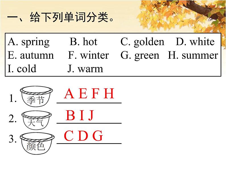 人教版（PEP）五年级英语下册Unit2 MyfavouriteseasonALet'slearnReadandmatch习题课件02