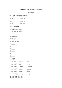 小学英语外研版 (一年级起点)三年级下册Unit 1 She’s very nice.当堂检测题