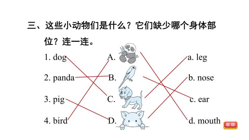 人教精通版三起三年级英语上册Units1_3阶段过关练课件05