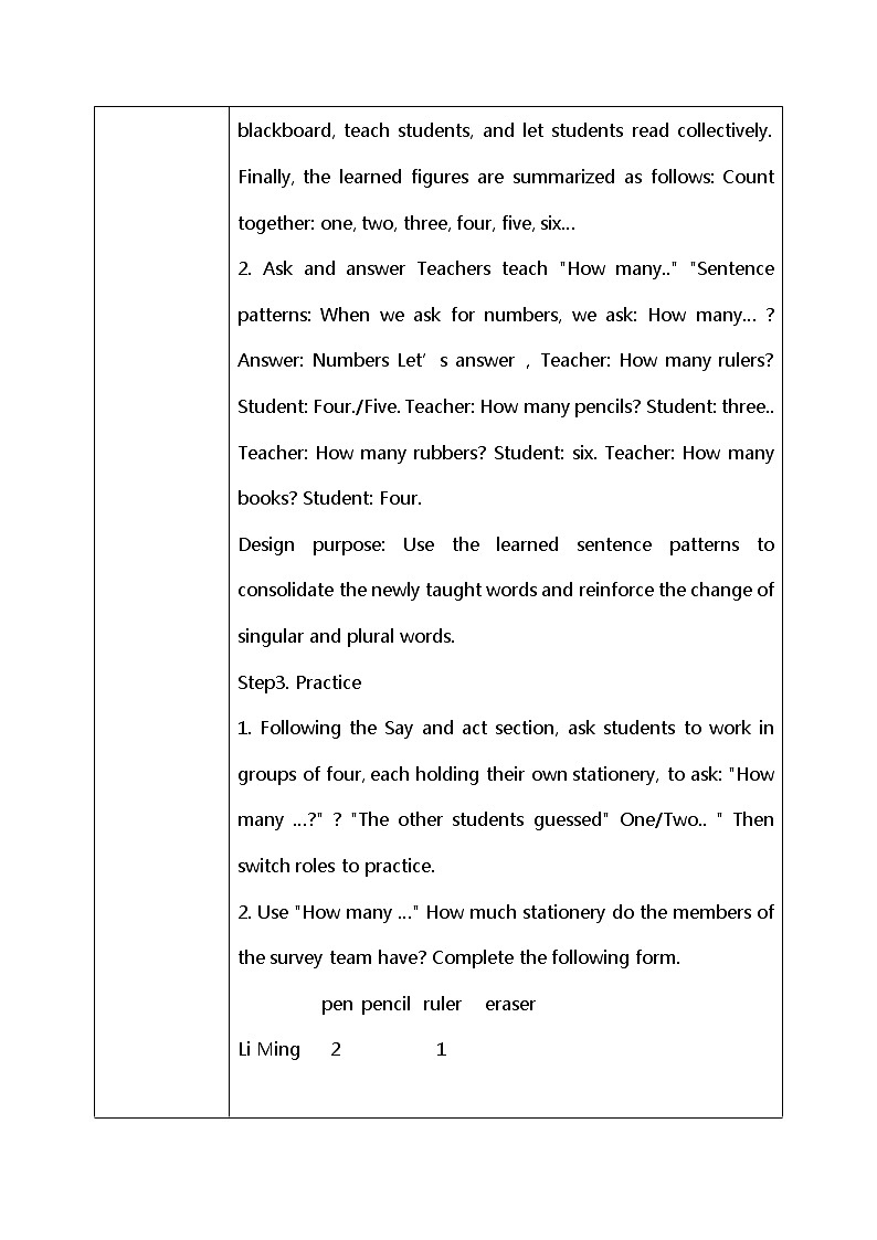 Module 3 ,Unit 1 In the classroom 课件PPT+教案02