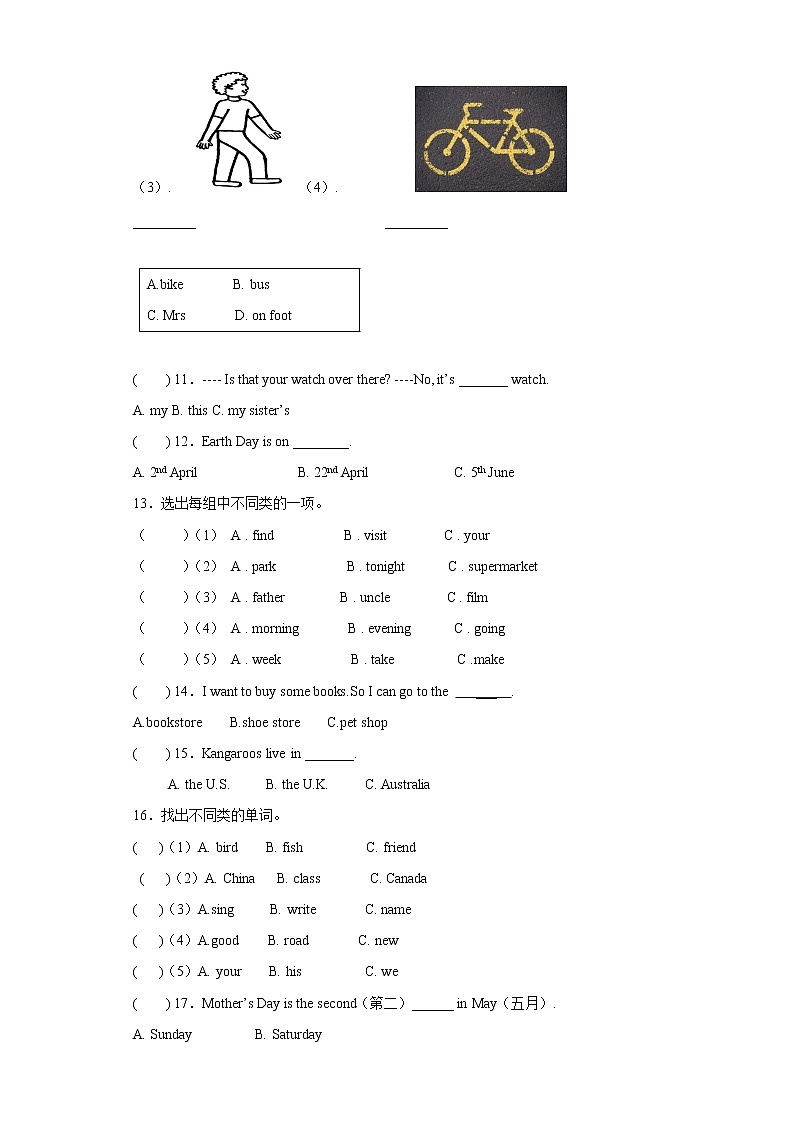 小升初英语知识专项训练（基础知识）-3.名词通用版附答案解析第3页