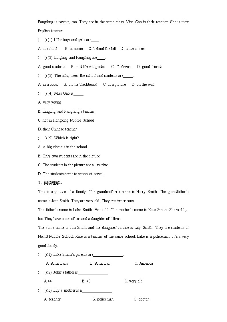 小升初英语知识专项训练（阅读）-32.阅读理解--文体活动和日常生活通用版附答案解析第3页