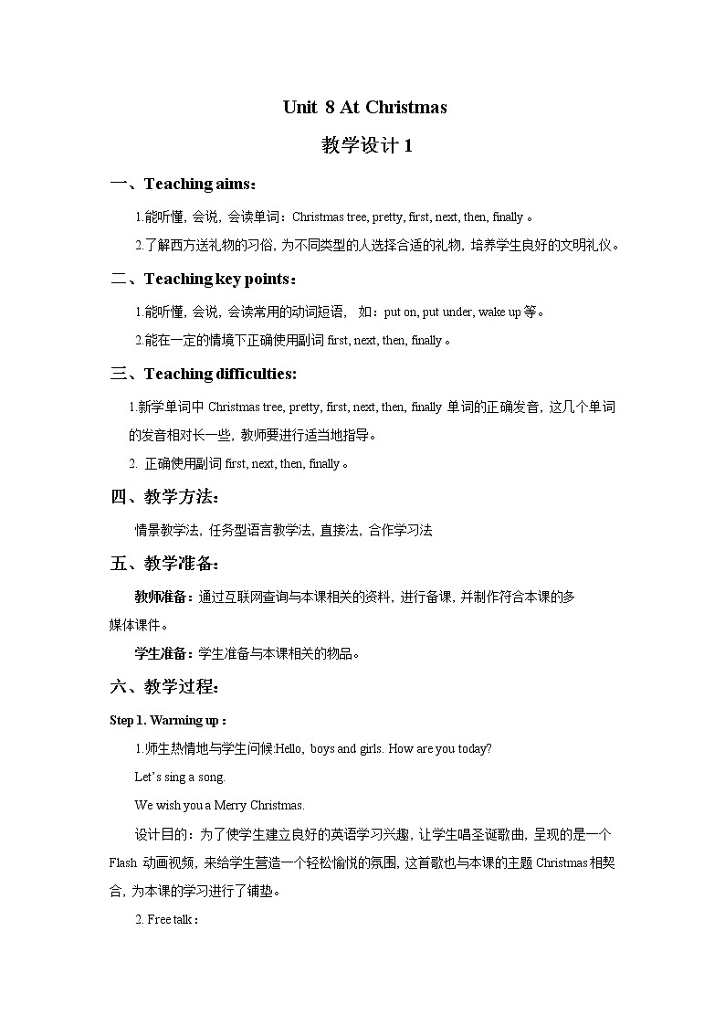 Unit 8 At Christmas 教学设计101