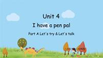 小学英语人教版 (PEP)六年级上册Unit 4 I have a pen pal Part A课文ppt课件