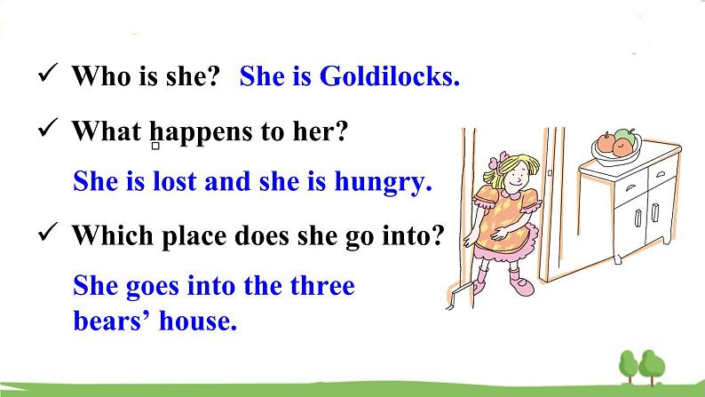 冀教4年級英語上冊 Reading for Fun  Goldilocks and the Three Bears PPT课件05