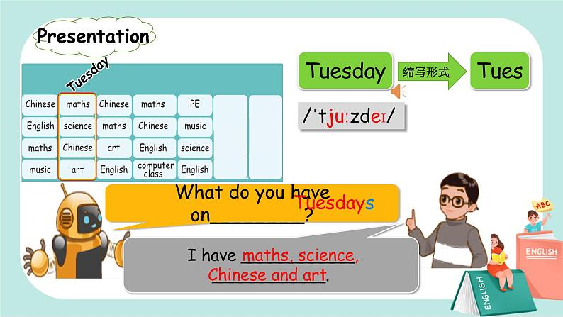 Unit 2 My week PA Let's learn PA Let's learn 课件PPT+教案06