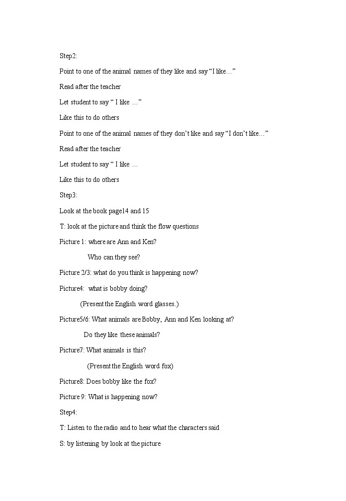 北师大一起英语4上Unit 2 I like Bobby 教案02